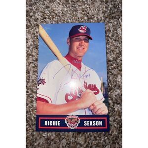 Autographed baseball card Richie Sexton